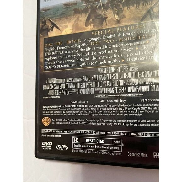 Troy (DVD, 2005, 2-Disc Set, Full Screen) Rated R• Warner Bros - Picture 4 of 7